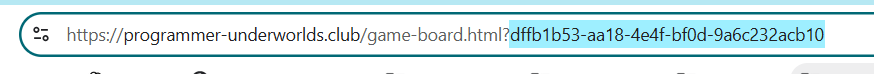 Screenshot demonstrates the url with selected uuid part of the url.
